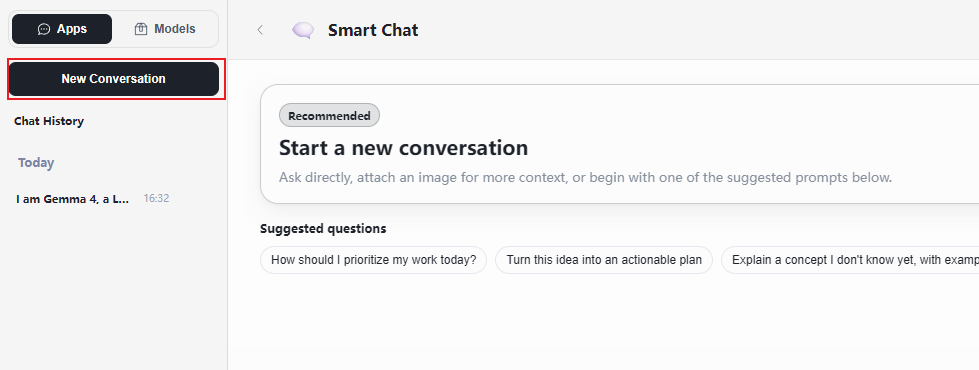 New chat button